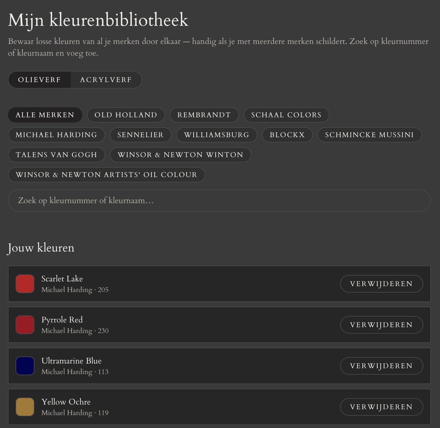 21 merken en klassieke paletten